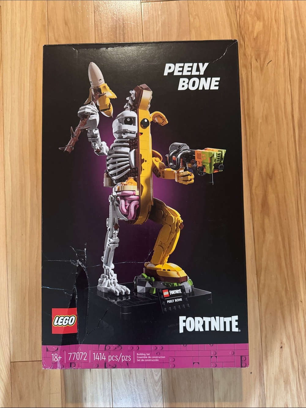 Lego Peely Bone Figure - Yellow, White, Pink, Green